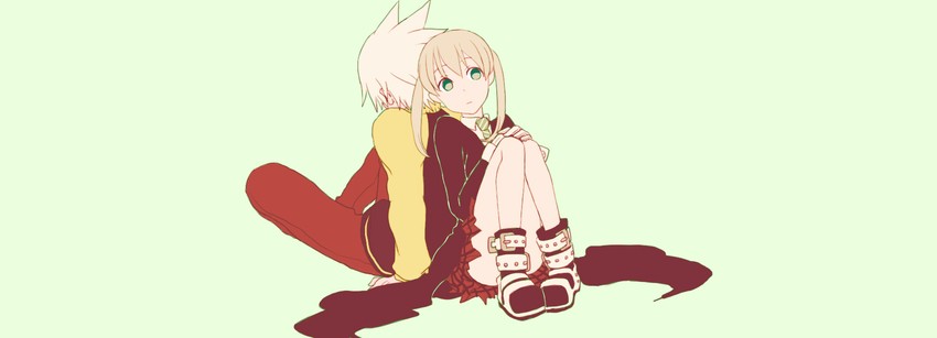 maka albarn and soul evans (soul eater) drawn by gomiroku