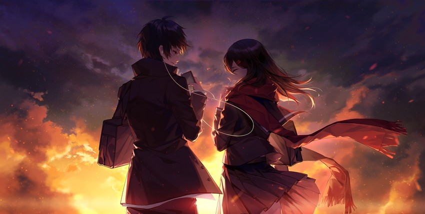 tateyama ayano and kisaragi shintarou (kagerou project and 1 more) drawn by ayan