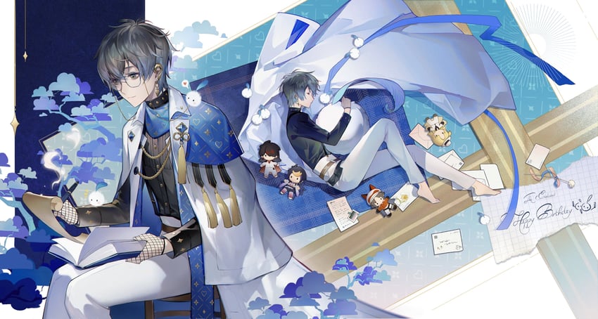 ike eveland and quilldren (nijisanji and 1 more) drawn by yandee233