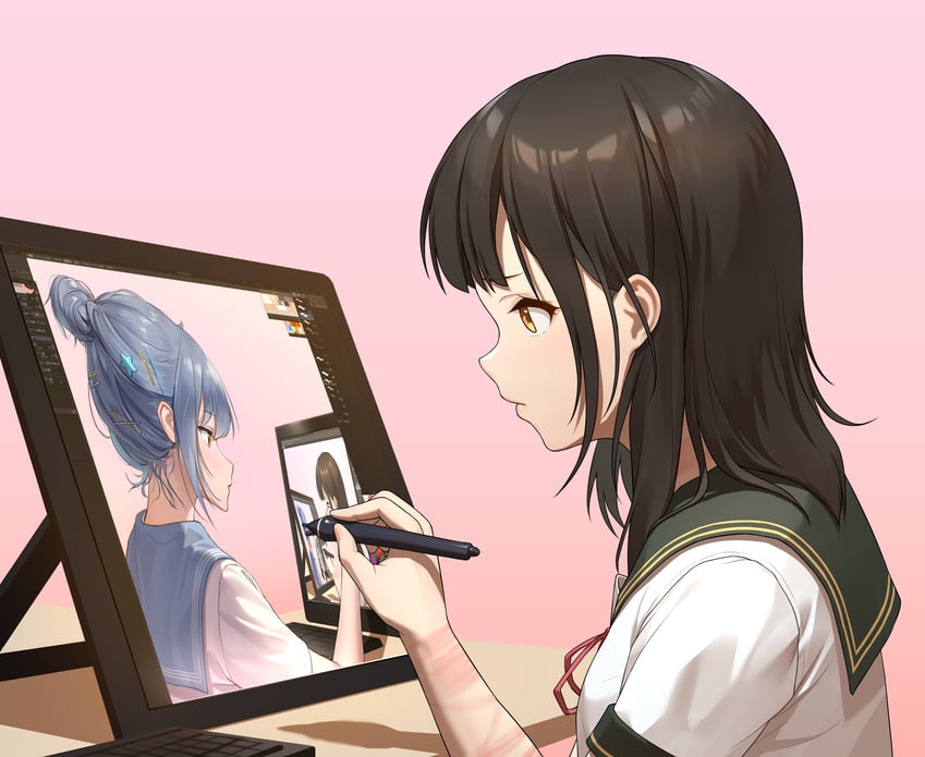 haori haruki and himino seika (himitsu no jugyou) drawn by himitsu_(hi_mi_tsu_2)