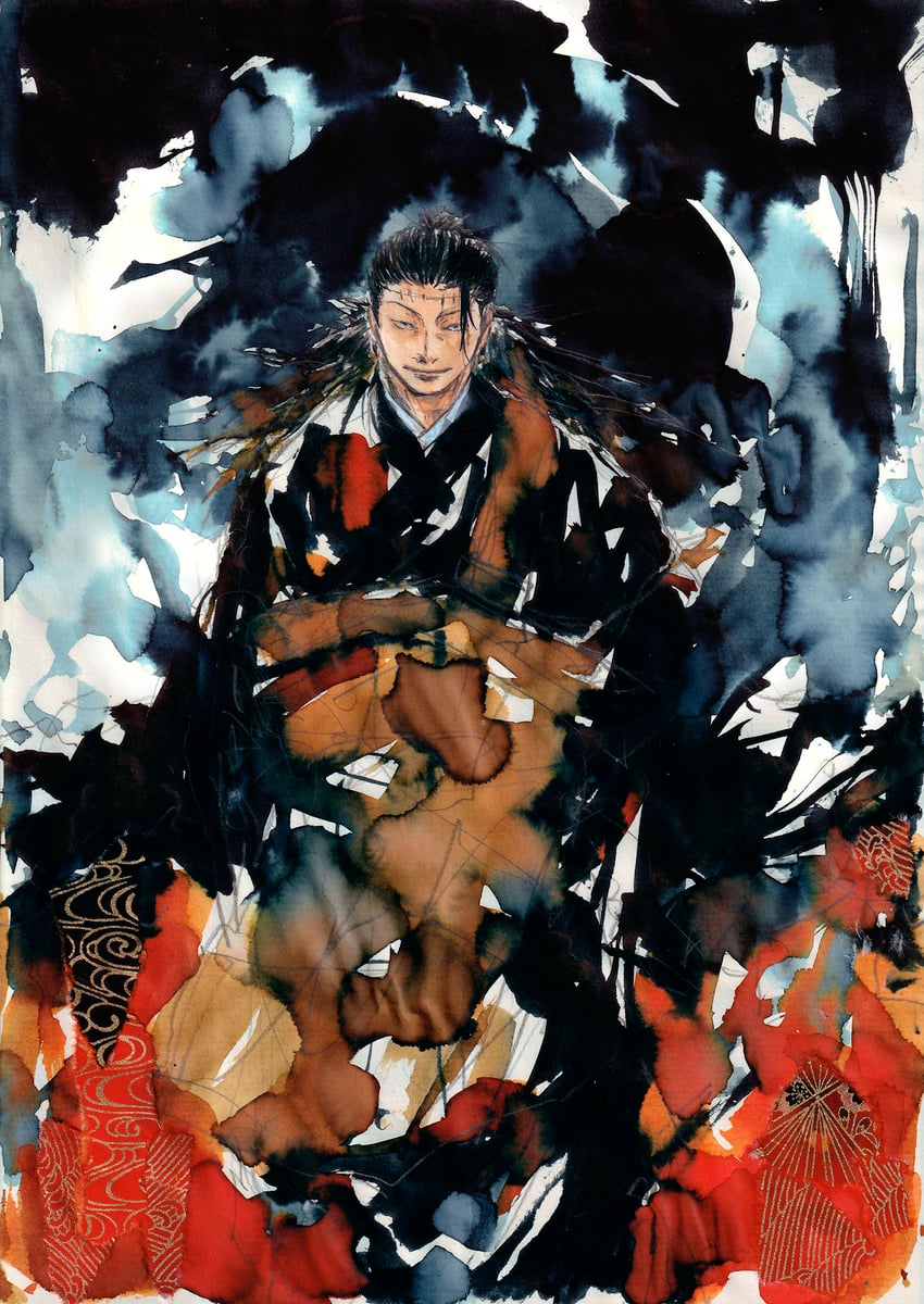 getou suguru and kenjaku (jujutsu kaisen) drawn by sunameri_(takejii)