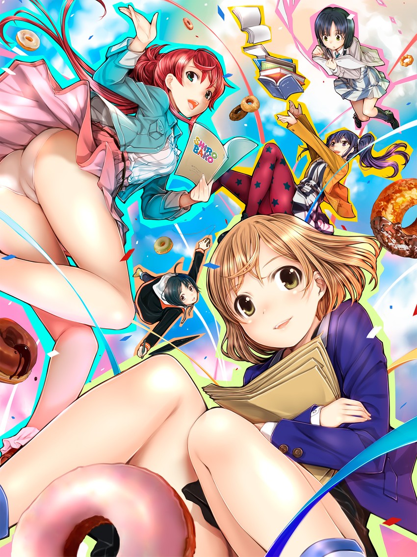 miyamori aoi, yasuhara ema, imai midori, sakaki shizuka, and toudou misa (shirobako) drawn by mikazuki_akira!