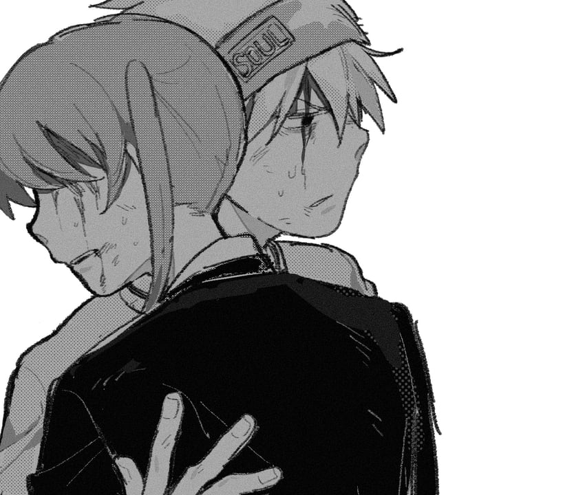 maka albarn and soul evans (soul eater) drawn by rice_(somasuki_77)