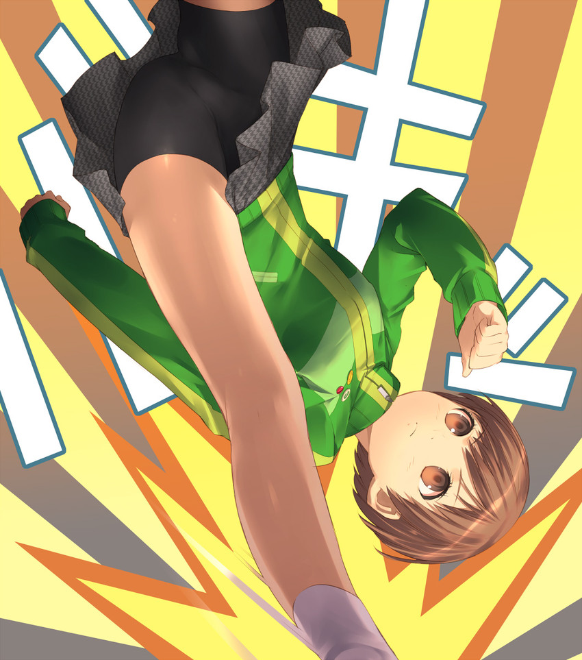 satonaka chie (persona and 1 more) drawn by uni_(plastic_girl)