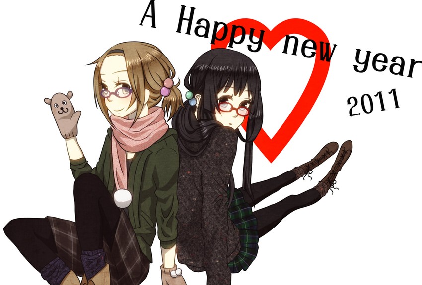 akiyama mio and tainaka ritsu (k-on!) drawn by natsume_(lunch-fisher)