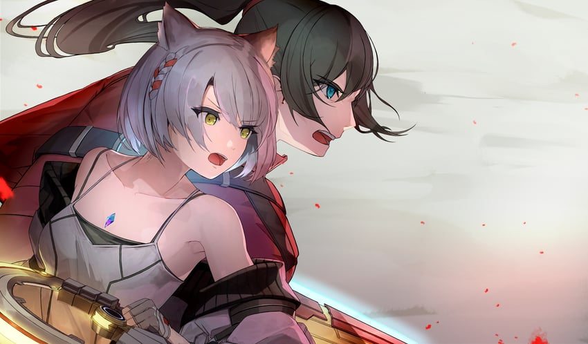 mio and noah (xenoblade chronicles and 1 more) drawn by 385oo