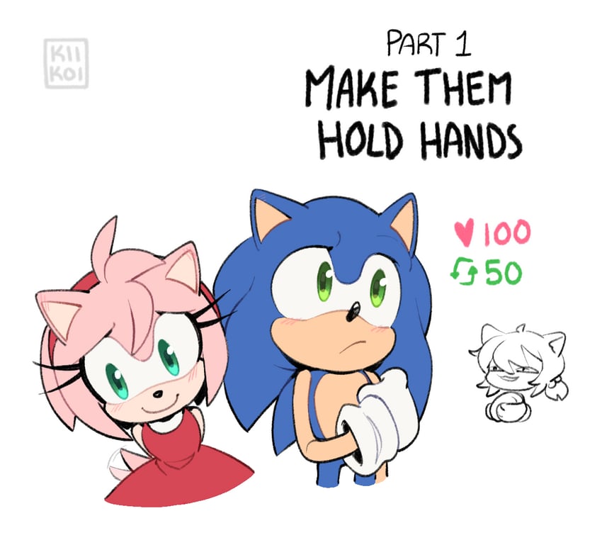 sonic the hedgehog and amy rose (sonic) drawn by kiioki11