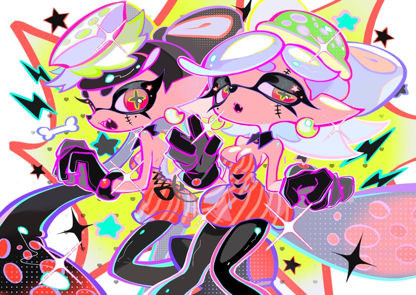 callie and marie (splatoon and 1 more) drawn by xiaoyunatie
