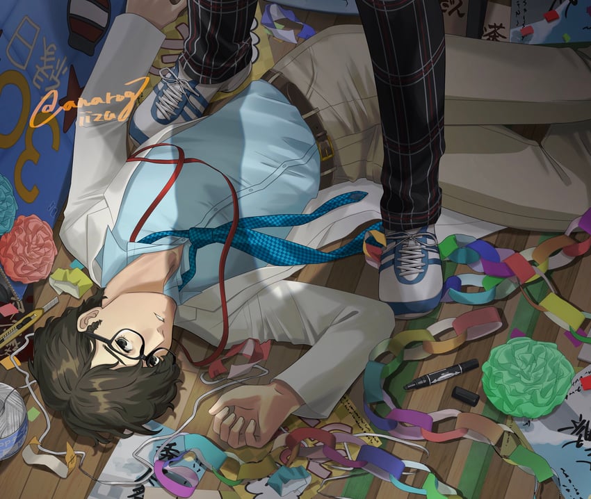 maruki takuto (persona and 2 more) drawn by anarogiizu