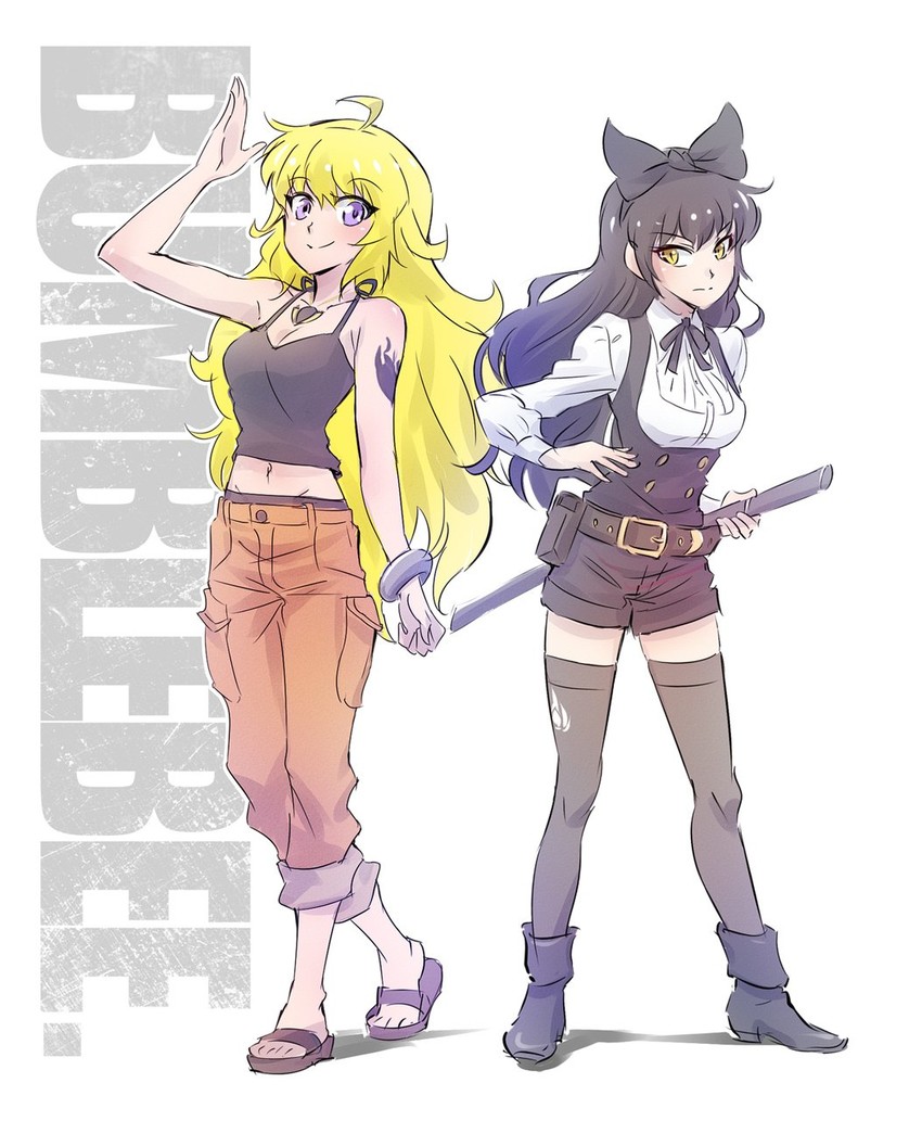 yang xiao long, blake belladonna, koshimizu ami, shimamura yuu, constance raveau, and 1 more (rwby and 1 more) drawn by iesupa
