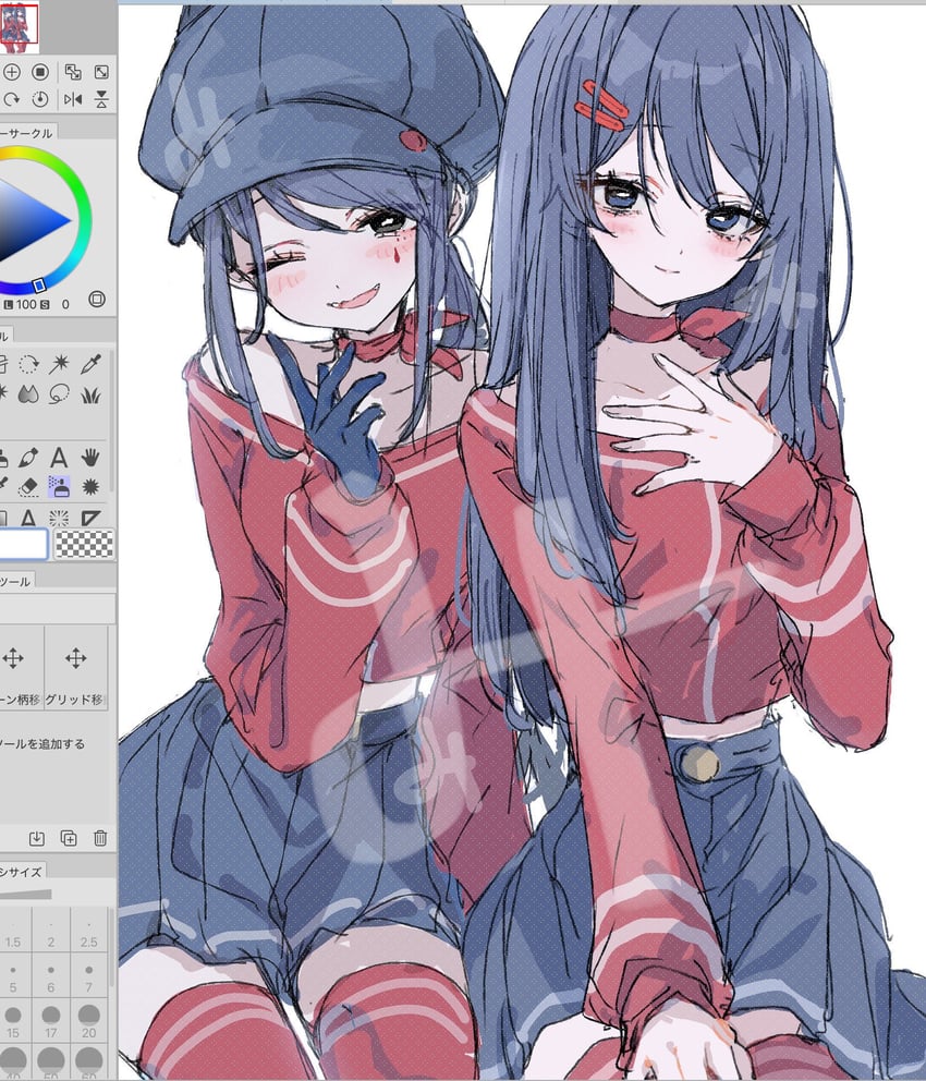 mita, cool mita, and kind mita (miside) drawn by mi_398
