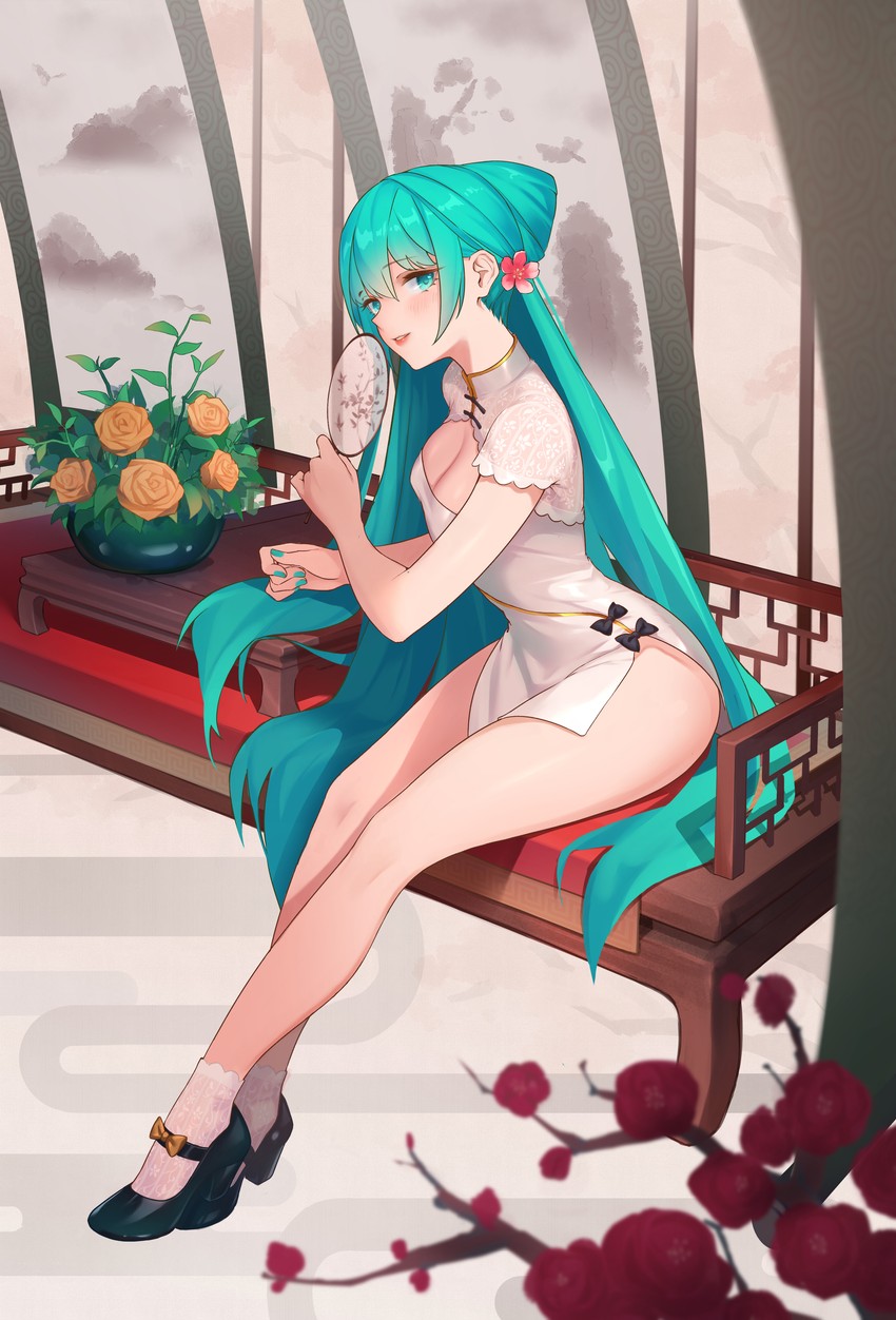 hatsune miku and shaohua hatsune miku (vocaloid) drawn by muta_(csw)