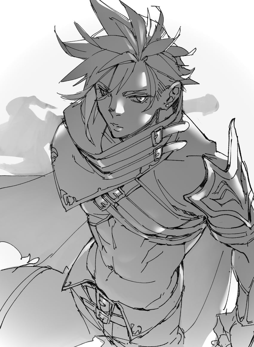 cloud strife (final fantasy and 2 more) drawn by ryouto
