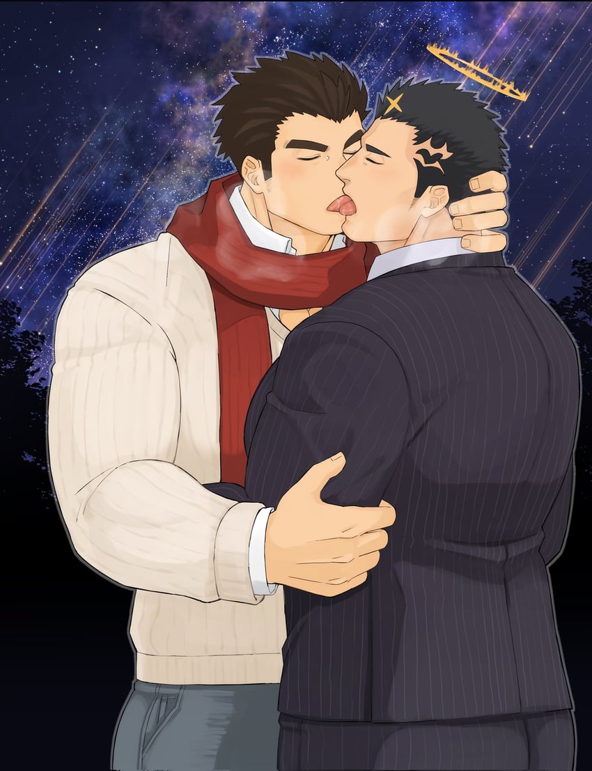 protagonist 3 and zabaniyya (tokyo afterschool summoners) drawn by harada_(basashi)