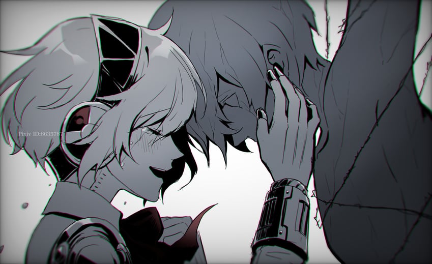 yuuki makoto and aigis (persona and 2 more) drawn by eme_(204)
