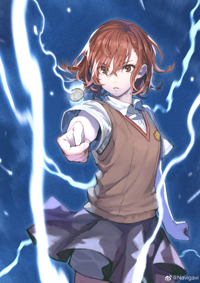 misaka mikoto (toaru majutsu no index and 1 more) drawn by jun_(navigavi)