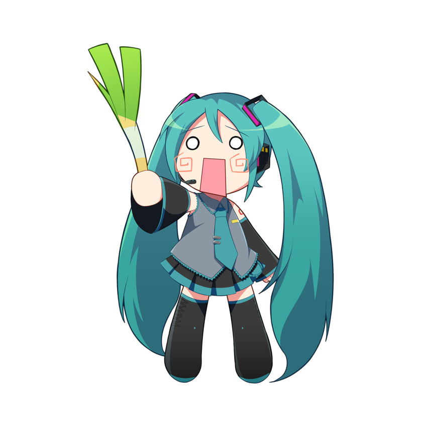 hatsune miku and hachune miku (vocaloid and 1 more) drawn by kuroi_(liar-player)