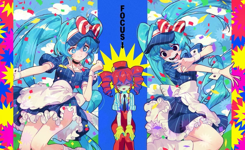 hatsune miku and kasane teto (vocaloid and 2 more) drawn by chiltaku
