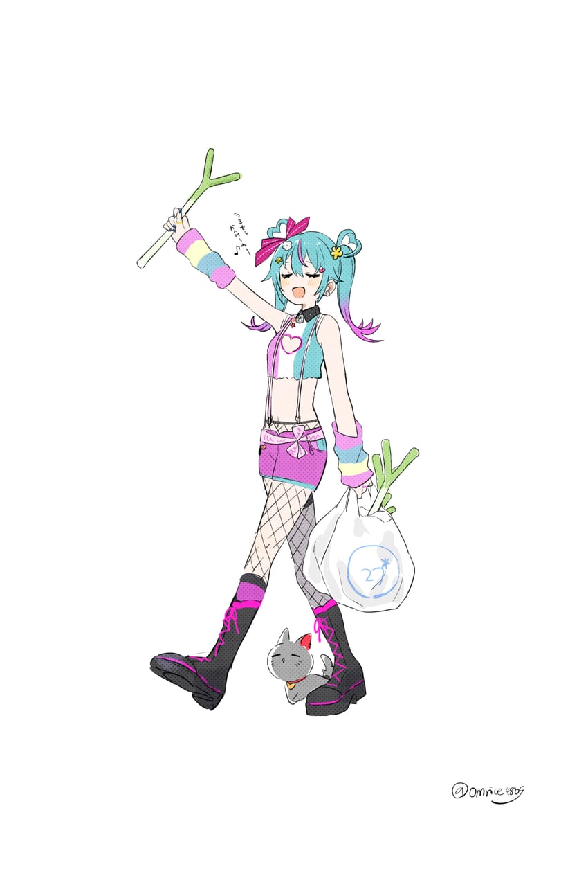 hatsune miku, deco miku, and neenya (vocaloid) drawn by omutatsu
