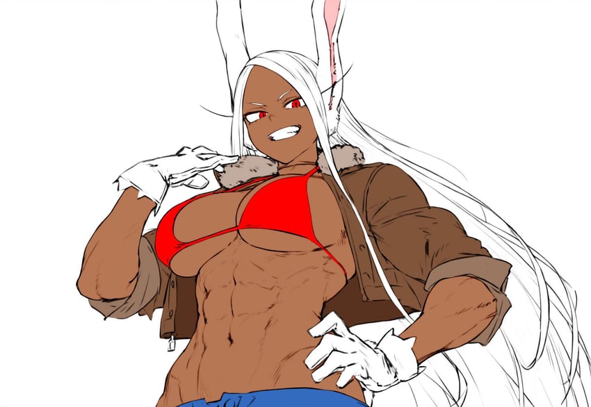 mirko (boku no hero academia) drawn by mirkosimps and parallaxfused