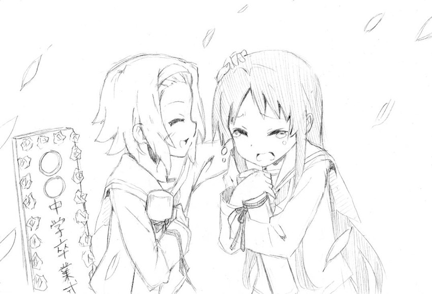 akiyama mio and tainaka ritsu (k-on!) drawn by nome_(nnoommee)