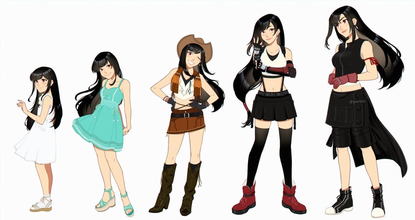 tifa lockhart (final fantasy and 4 more) drawn by ynartistic