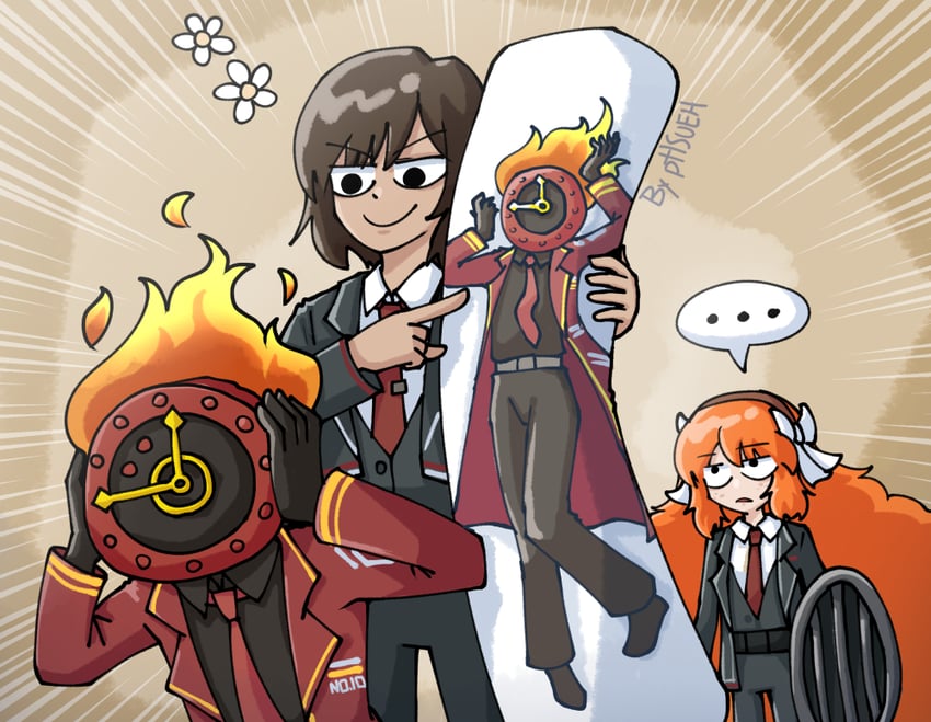ishmael, dante, and outis (project moon and 1 more) drawn by phsueh