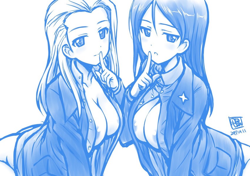 nonna and clara (girls und panzer) drawn by kamogawa_tanuki