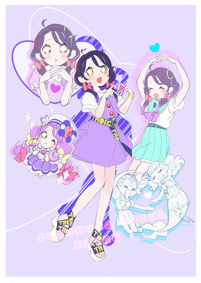 laura la mer, natsuumi manatsu, suzumura sango, and cure coral (precure and 1 more) drawn by 35kawaiiprpr