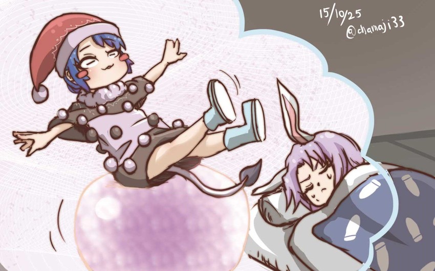 reisen udongein inaba and doremy sweet (touhou) drawn by chamaji