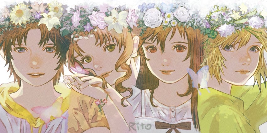 tifa lockhart, cloud strife, aerith gainsborough, and zack fair (final fantasy and 1 more) drawn by tori_(labyrinth_fft)