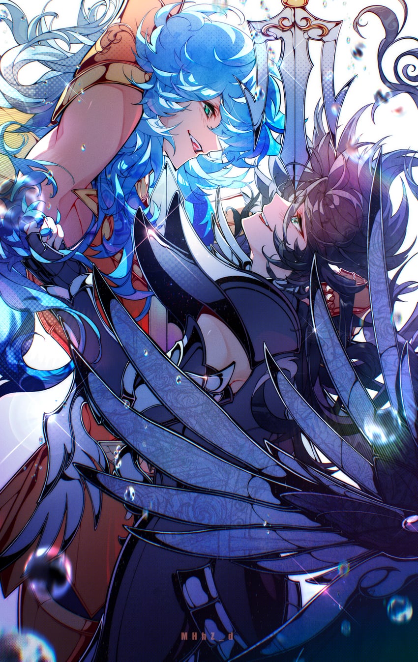 hades, poseidon, and julian solo (saint seiya) drawn by snowflake_(diodarja)
