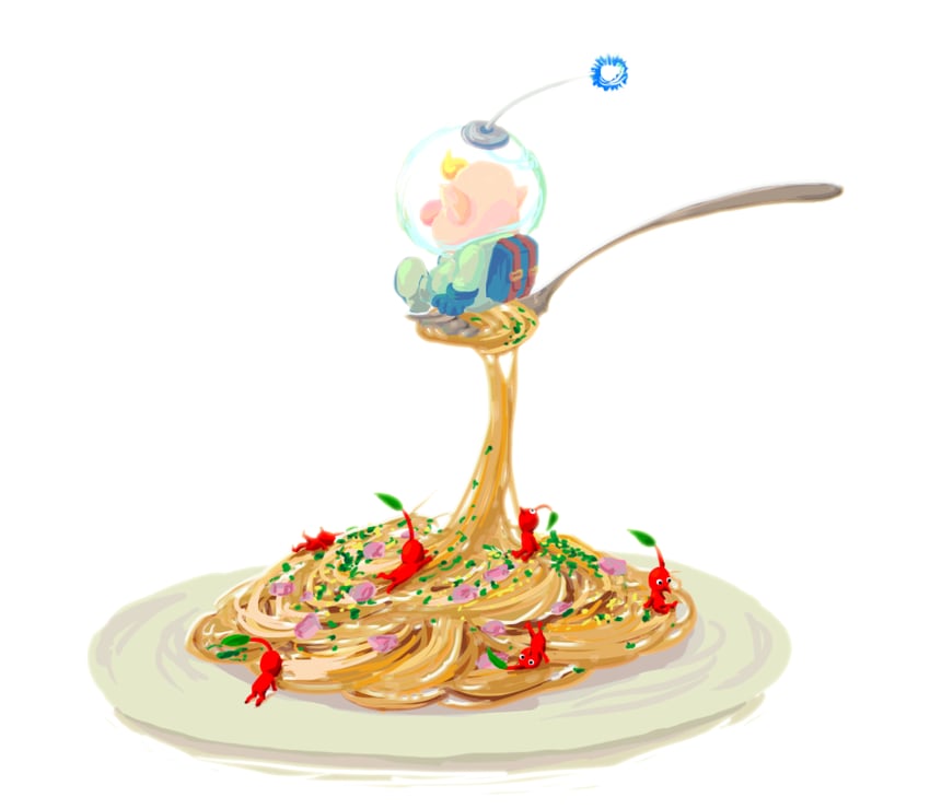 red pikmin and louie (pikmin) drawn by ori-naname
