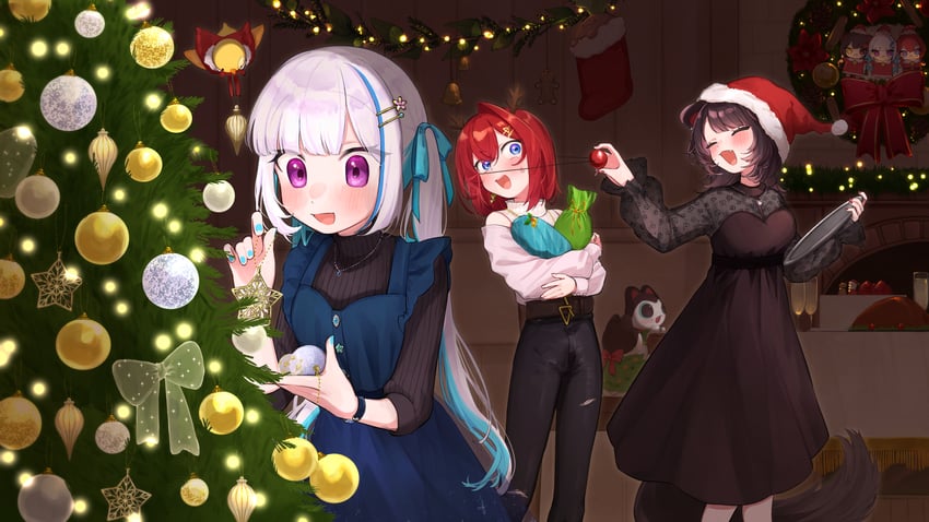 lize helesta, ange katrina, inui toko, sebastian piyodore, banken, and 1 more (nijisanji) drawn by 3znk