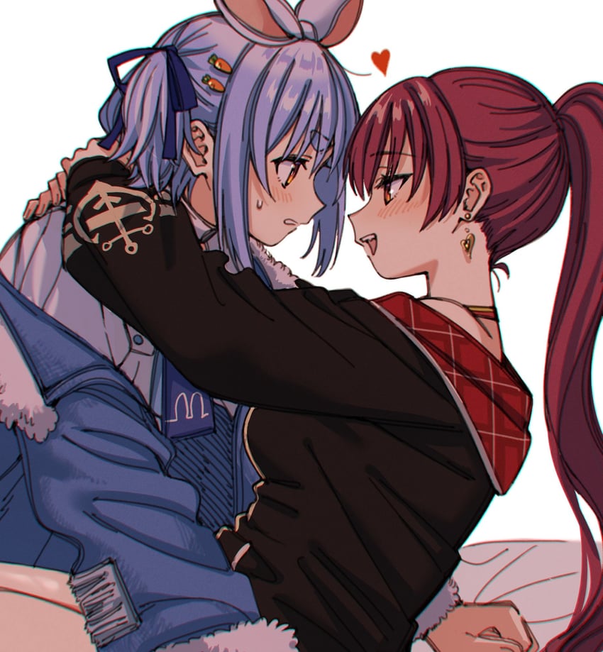 houshou marine and usada pekora (hololive) drawn by homura_(hmr0222)