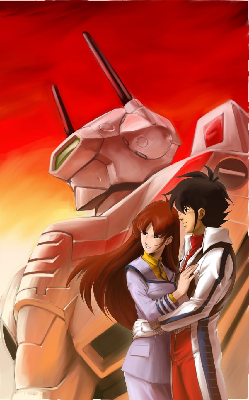 vf-1, ichijou hikaru, hayase misa, and vf-1j (macross and 2 more) drawn by makoto_ono