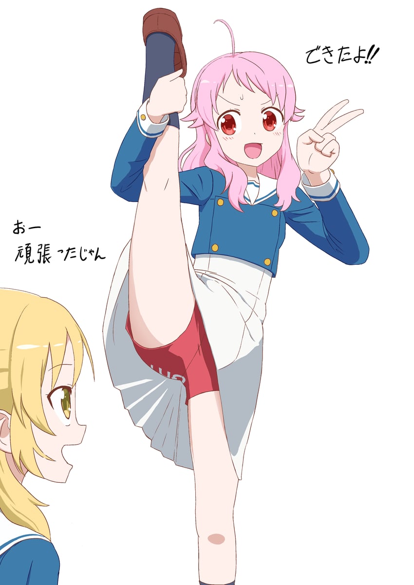 hatoya kohane and sawatari uki (anima yell!) drawn by nyoki_naioki