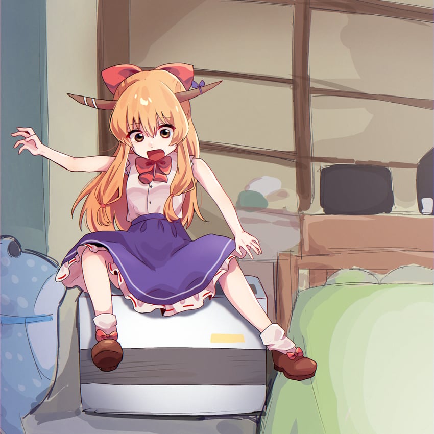 ibuki suika and yamin (touhou and 1 more) drawn by niu_42