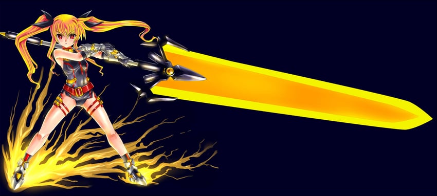 fate testarossa and bardiche (lyrical nanoha and 3 more) drawn by gao_(naodayo)
