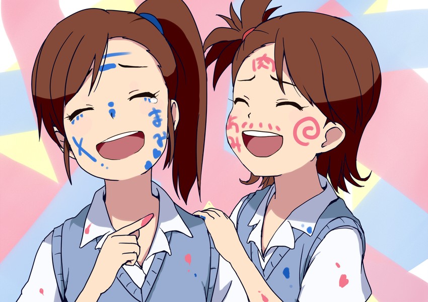 futami mami and futami ami (idolmaster) drawn by cur_(masutaya)