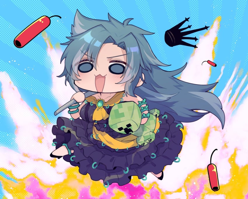 himemushi momoyo and creeper (touhou and 2 more) drawn by unime_seaflower