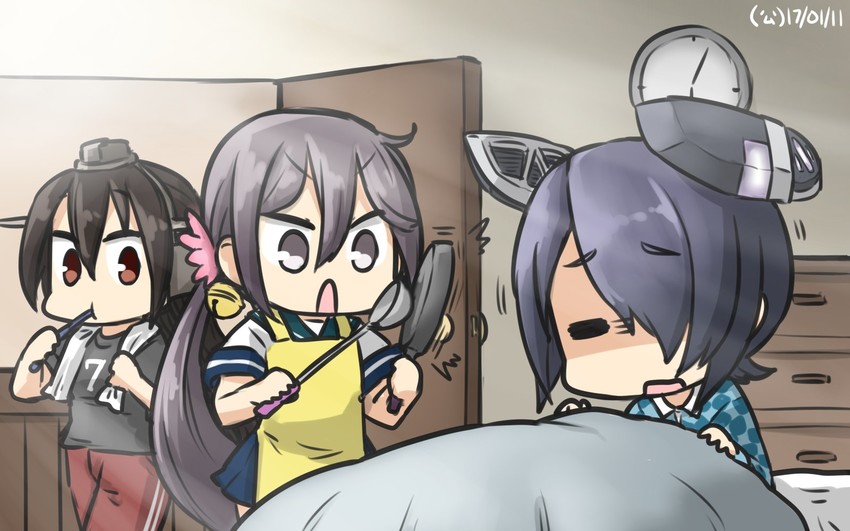 tenryuu, nagato, and akebono (kantai collection) drawn by hamu_koutarou