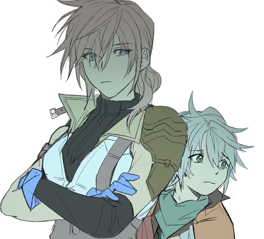 lightning farron and hope estheim (final fantasy and 1 more) drawn by garbage_paper