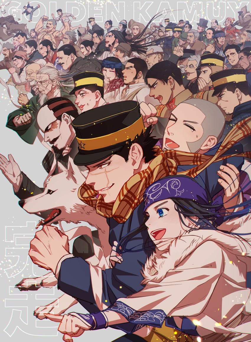 sugimoto saichi, ogata hyakunosuke, tanigaki genjirou, asirpa, tsukishima hajime, and 24 more (golden kamuy) drawn by reman_kamuy