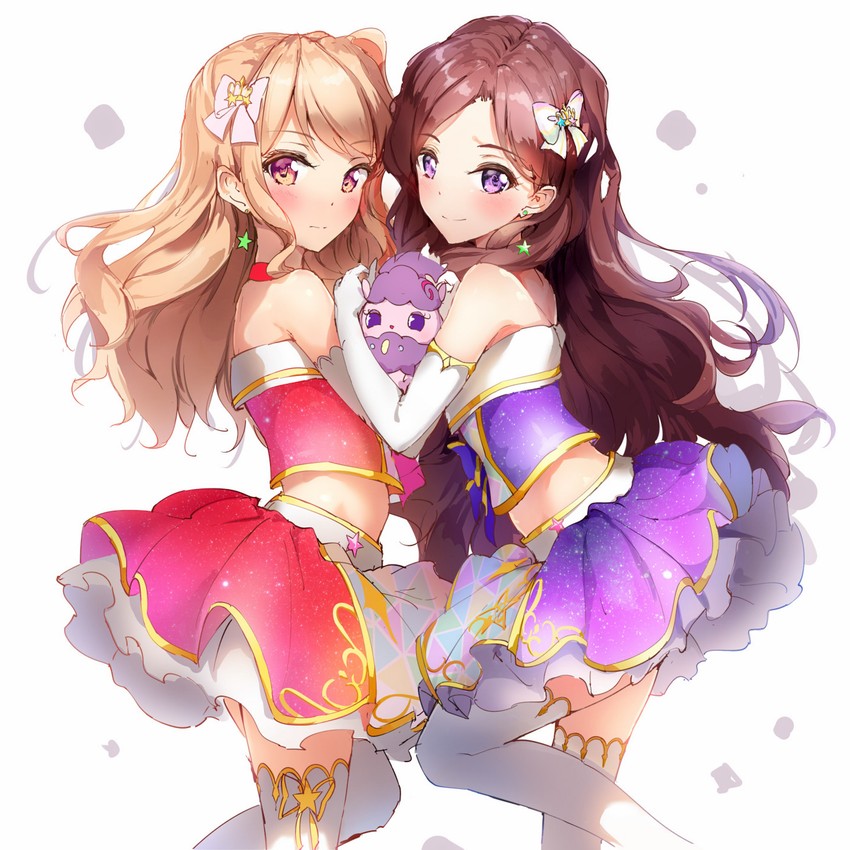 kasumi mahiru and kasumi yozora (aikatsu! and 1 more) drawn by okb329
