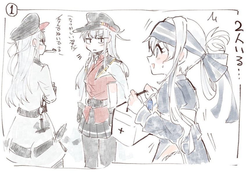 gangut, kamoi, gangut dva, kamoi kai bo, and oktyabrskaya revolyutsiya (kantai collection) drawn by itomugi-kun