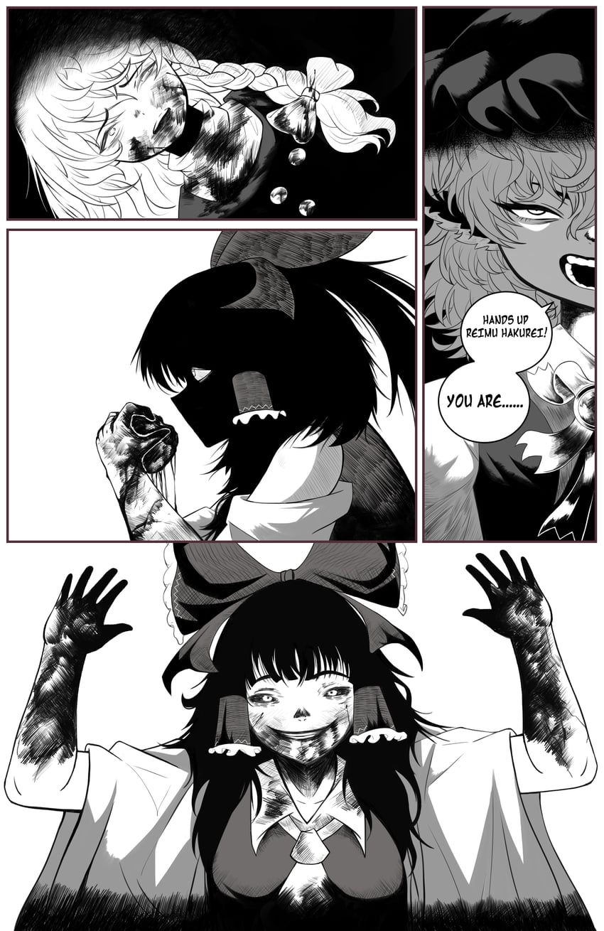 hakurei reimu, kirisame marisa, and mystia lorelei (touhou) drawn by mibukyt