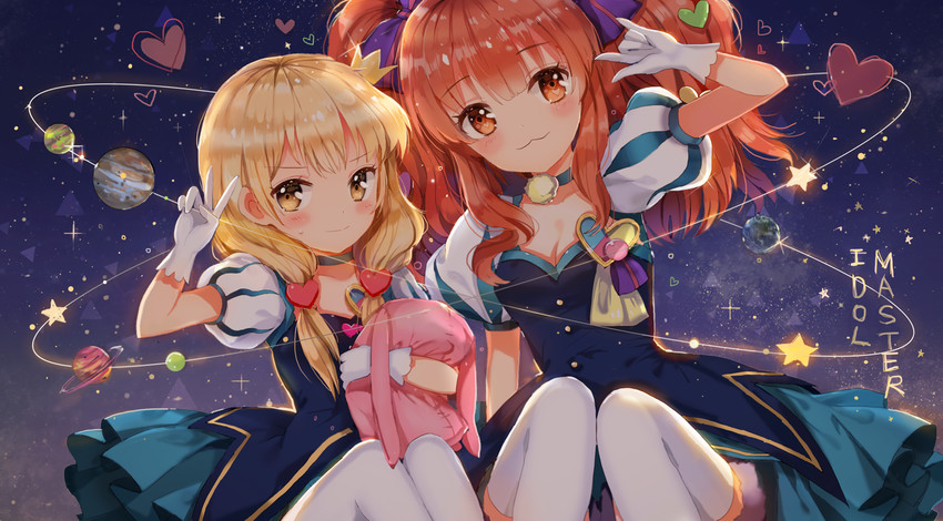 futaba anzu and moroboshi kirari (idolmaster and 1 more) drawn by dangmill