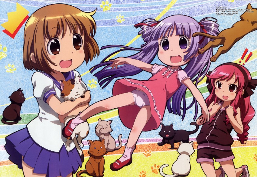 nakamachi kana, kujiin mika, and amano saki (megami magazine and 1 more) drawn by kawashima_masaru