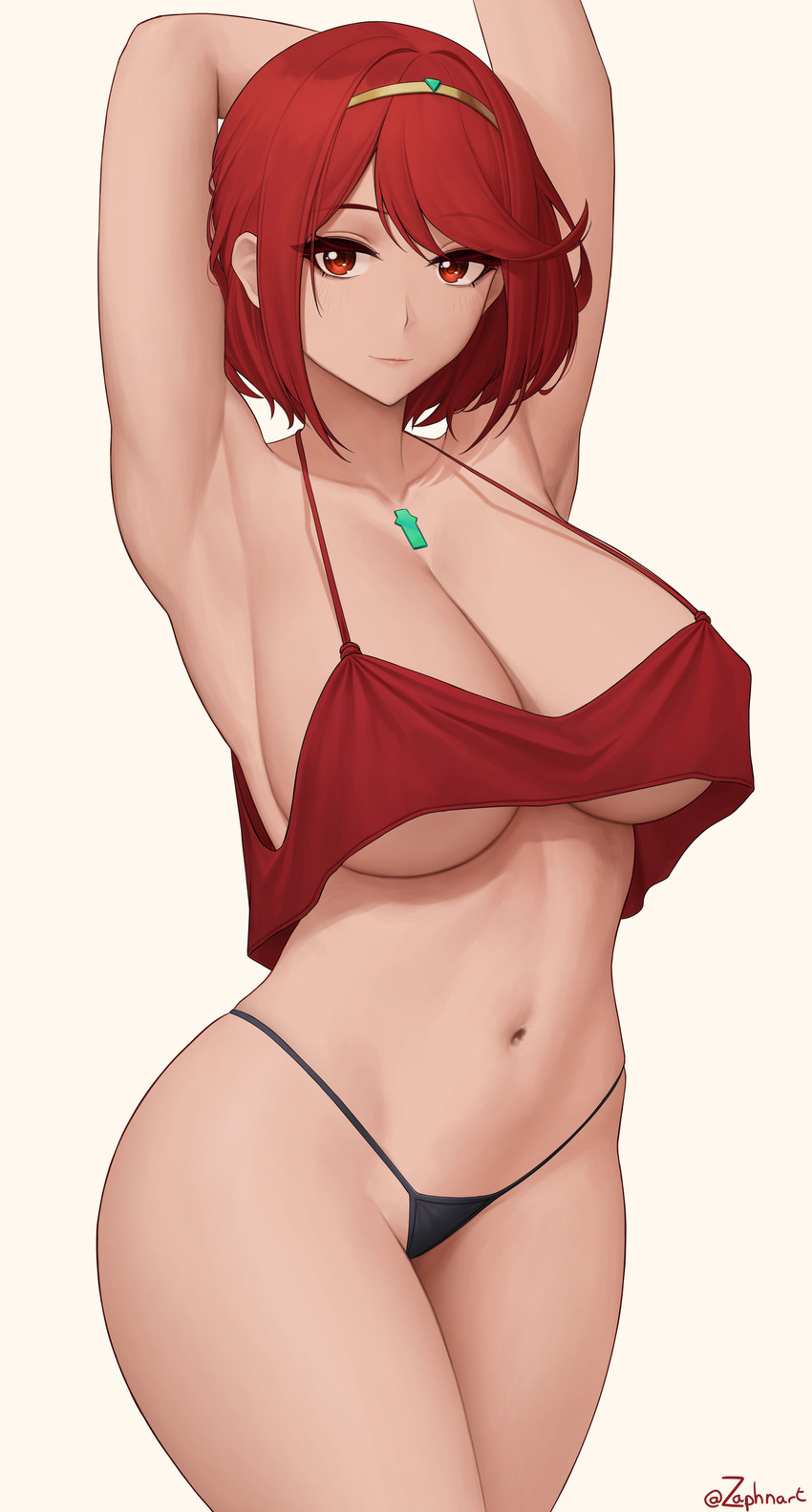 pyra (xenoblade chronicles and 1 more) drawn by zaphn